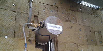 膜片式聲波吹灰器安裝示意圖